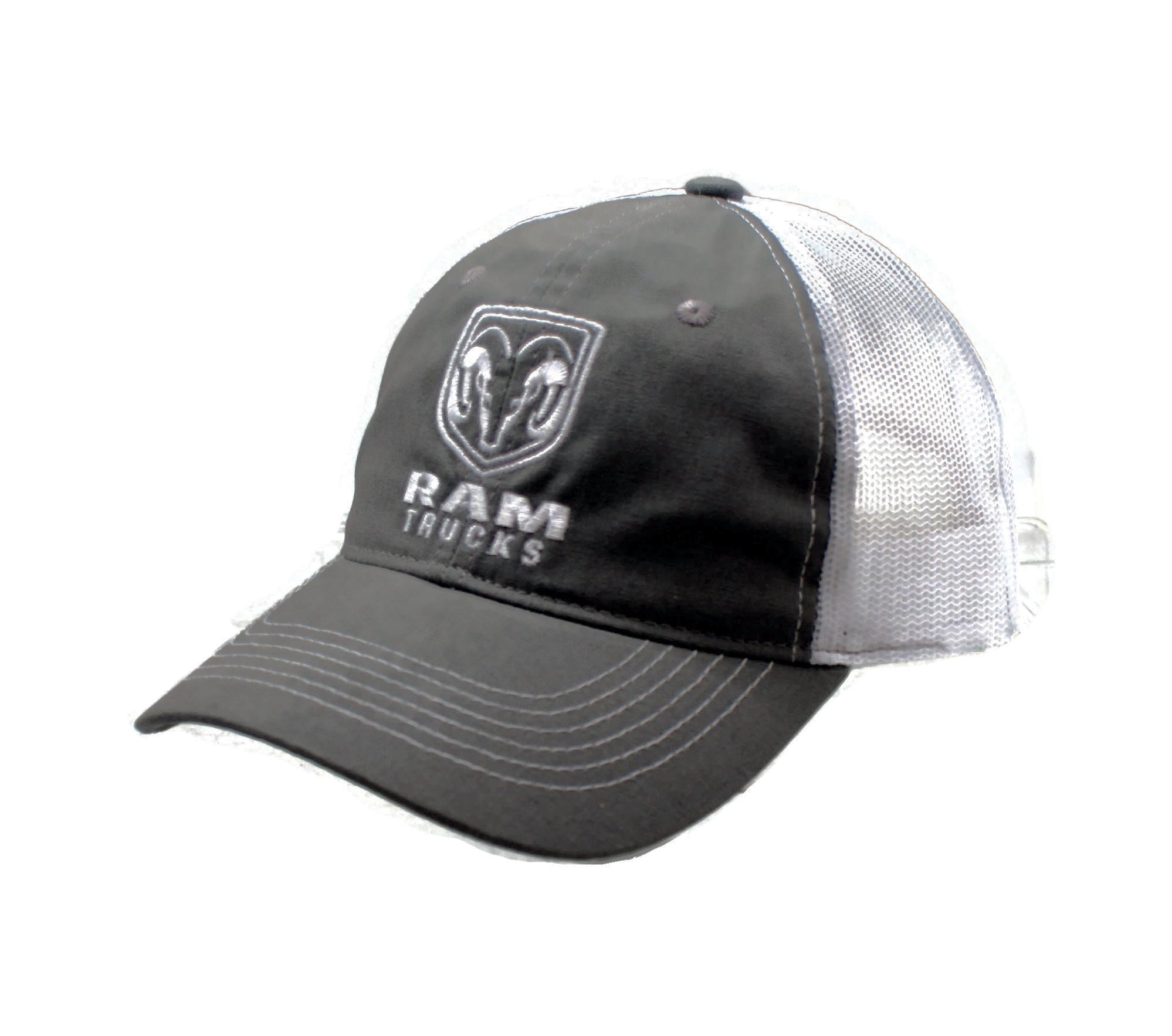 Hat - RAM Trucks Vented Trucker Style Mesh Cap Grey & White